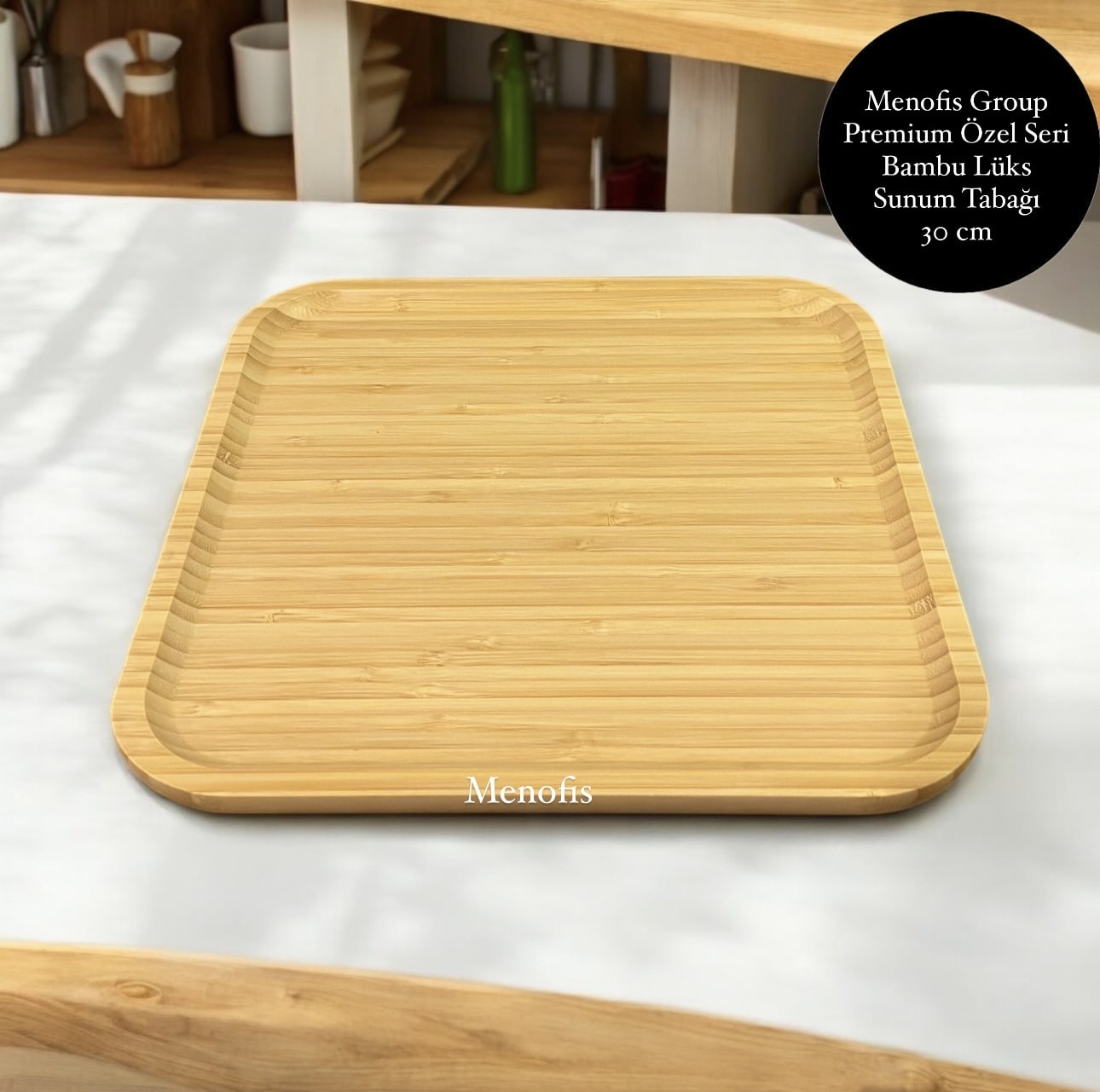 Premium Seri Lüks Kare Bambu Sunum Tabağı , Servis Tabağı KR-3030