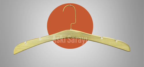 Gold Ahşap Gelinlik Askısı Abiye ve Triko Askısı Özel Gold Amerikan  Kancalı MG44
