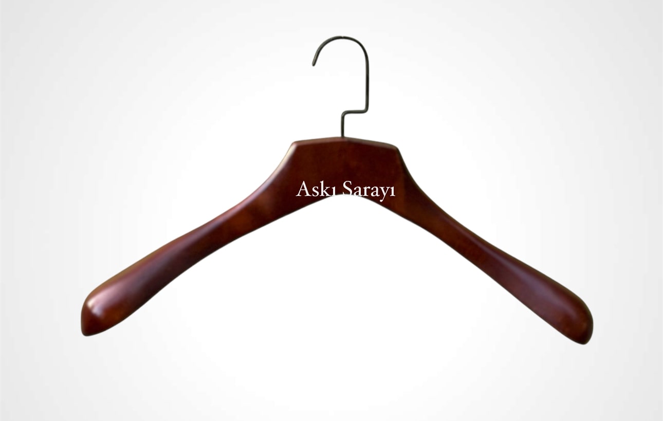 Ceviz Ahşap Ceket Askısı Palto ve Takım Elbise Askısı Özel Tasarım MG87