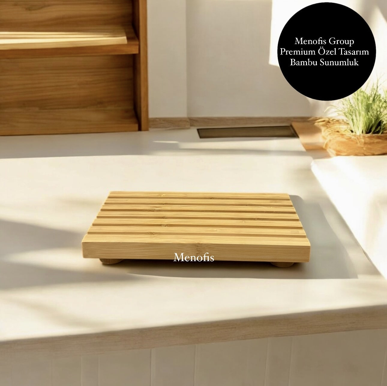  Bambu Premium Özel Tasarım  Lüks Servis Tabağı , Sunum Tabağı BMB-96