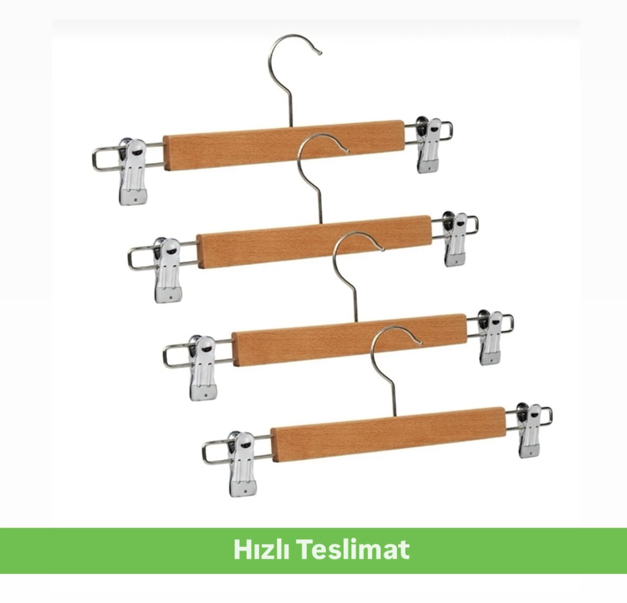  Ahşap Pantolon Ve Etek Askısı PVC Mandallı  Model MG13
