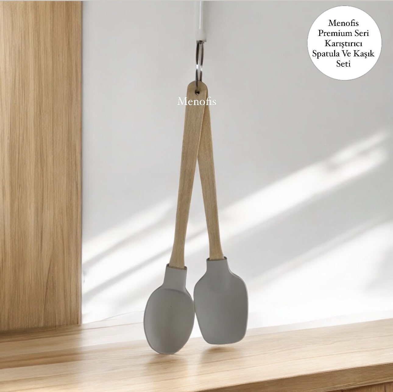 Premium Seri  2 li Isıya Dayanıklı Silikon Kaşık Ve Spatula Seti SPT1